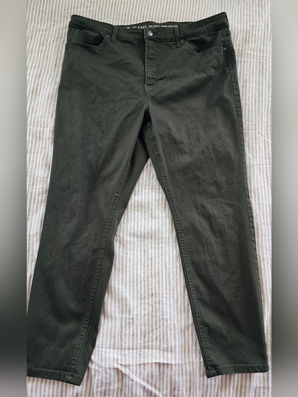 Reitmans Olive Green Straight-Leg Jeans